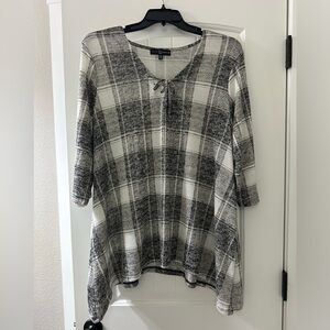 Blouse 2x plaid half sleeve